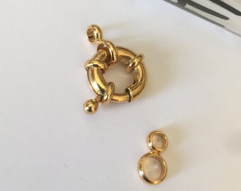 Buoy clasp 11 mm in 22 K gold plated with fine gold