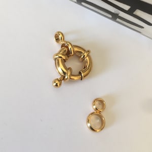Fermoir Bouée 11 mm en plaqué or 22 K doré à l&#39;or fin