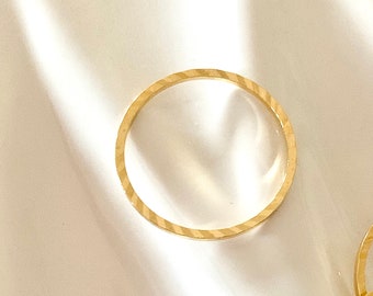 RING 20 mm Chiseled CIRCLE Round Disc 18K Gold Plated D20 mm