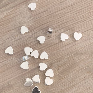 2 Tibetan silver heart beads 5mm, small spacer heart beads jewelry creations 5mm