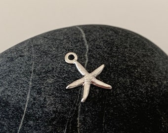 Starfish 11mm silver plated 10 micron, starfish silver plated