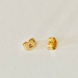 Par de puntas de botón de 5x3 mm, par de botones tipo mariposa chapados en oro imagen 1