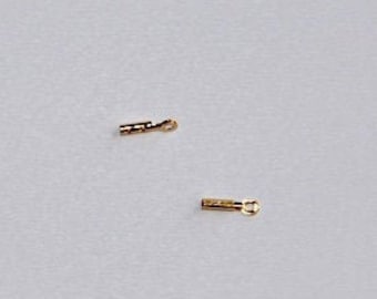 Set of 2 very fine chain ends - MIYUKI, 0.5 mm hole gold plated