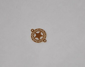 Star circle connector GOLD PLATED 10 mm