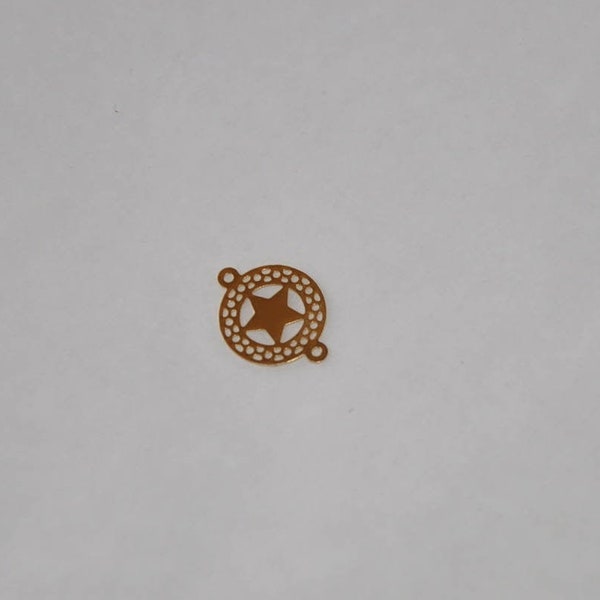 Connecteur cercle étoile  PLAQUE OR 10 mm
