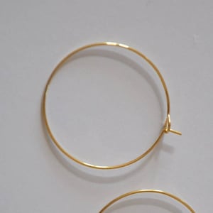 PLATE HOOP HOOPS 30mm gilded 24 carat fine gold 1 micron