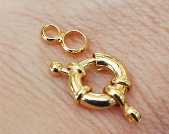 Buoy clasp 13 mm in 22 K gold plated with fine gold