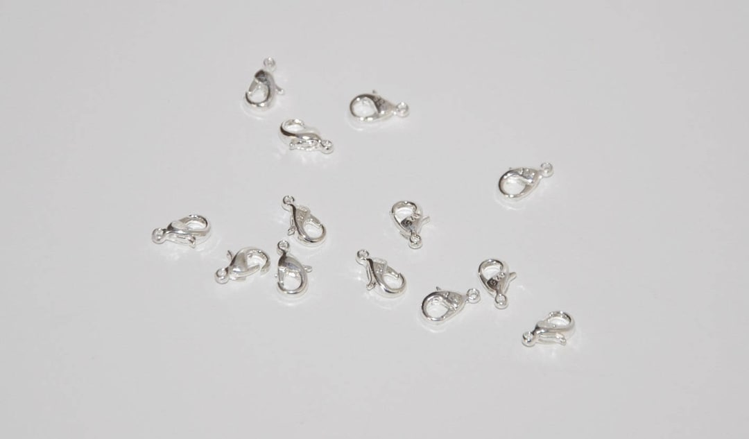 Fermoirs Mousquetons Poire 12mm En Argent 925 - Lot, Référence CIP12, Pour Bijoux Fantaisie