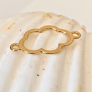 Goldener Wolkenverbinder 9 x 16,5 mm, kleine vergoldete Wolke für Rosenkranz- oder Schmuckkreationen