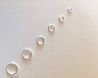 35 open silver-plated rings 3/4/5/6/7/8/9 mm