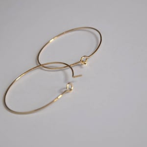 1 PAIR BO CREOLES 20 mm Gold Plated 0.5 microns