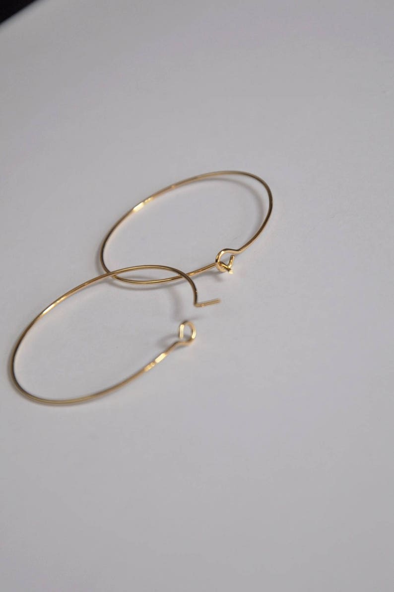 GOLD PLATED HOOP HOOPS 30 mm 0.5 microns image 4