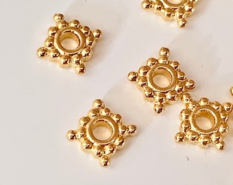 Intercalaire « star » 6,4mm plaqué or, perles pour gemmes dorées