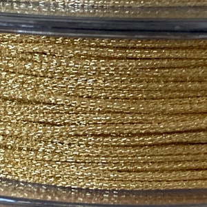 2 mètres cordon 1mm polyester métallisé, fil polyester 1 mm bracelet Or foncé