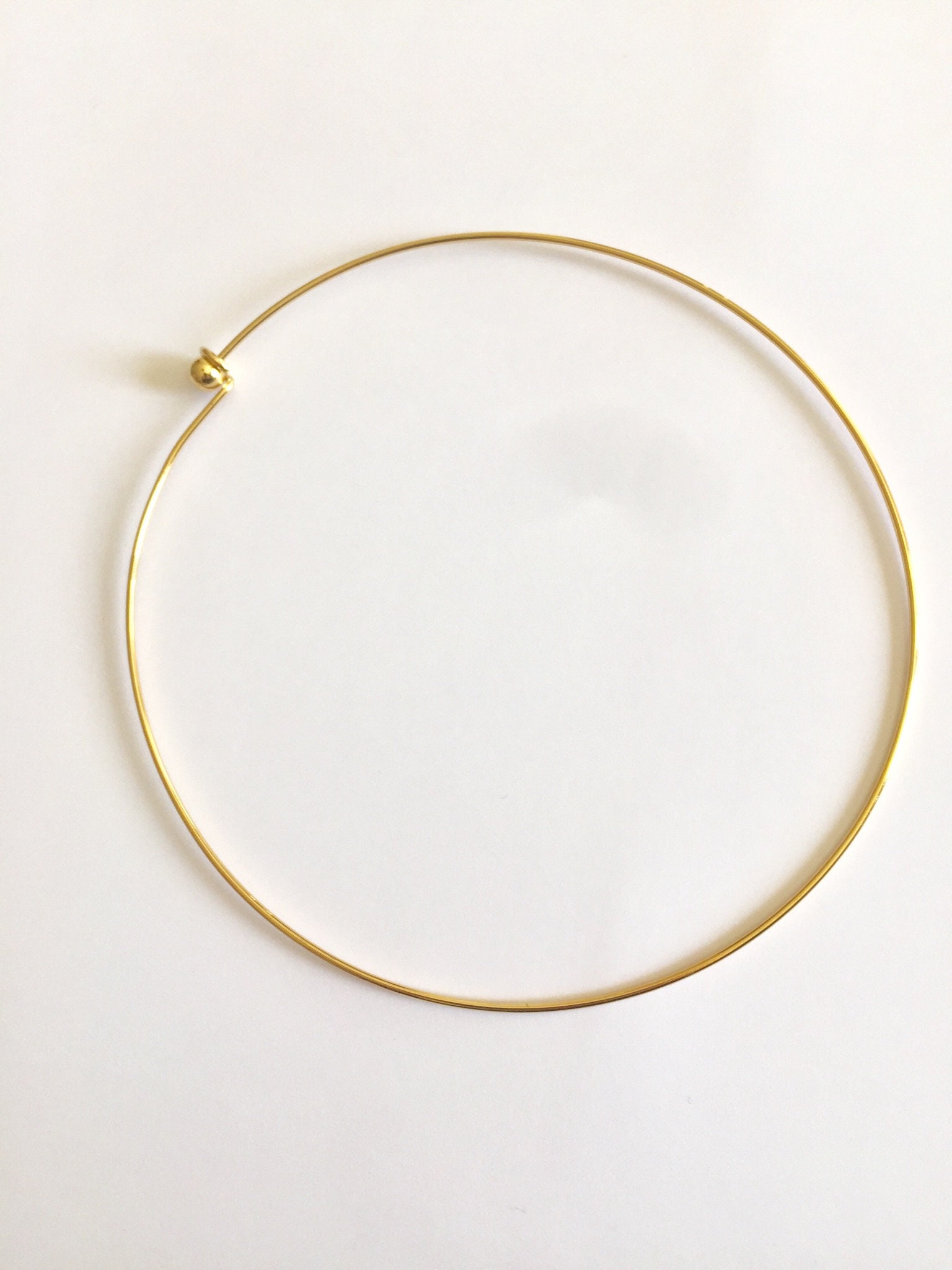 Noriko.I✾14kgf Gold-plated Wire Torque Necklace, 120/140 Mm Diameter - Etsy UK