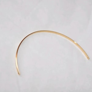 24K Half flat bangle 65x3 mm Gold plated 2 holes, half sphere 6.5cm gold plated