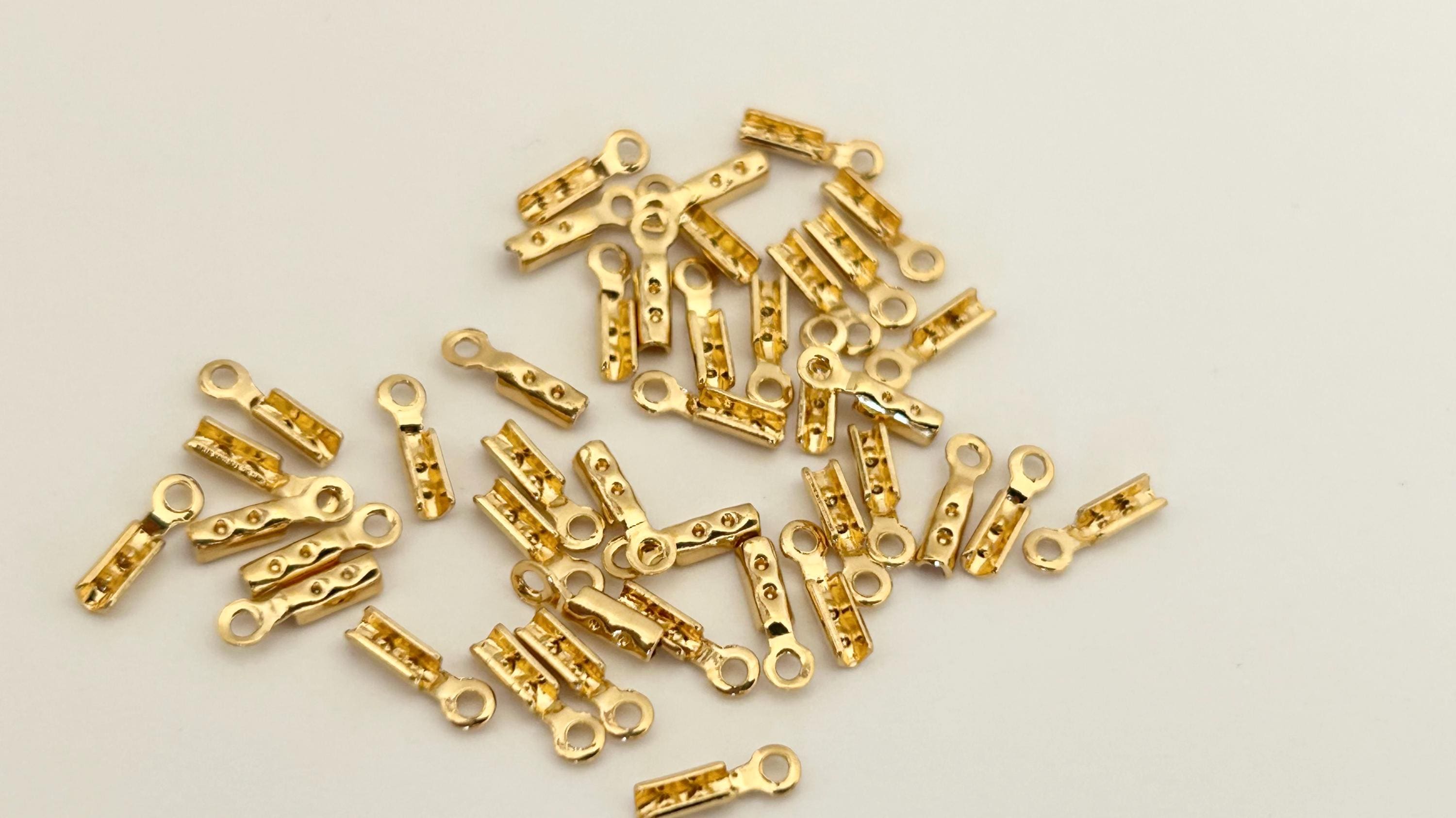 極細チェーンエンド2個セット - MIYUKI、0.5 mm穴、金メッキ - Etsy 日本