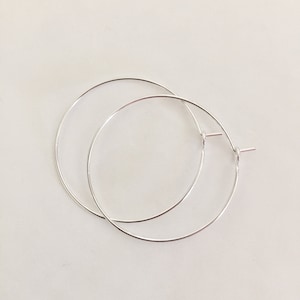 1 PAIR OF 40mm SILVER CREOLE EARRINGS