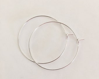 1 PAIR HOOP HOOPS 40mm Silver