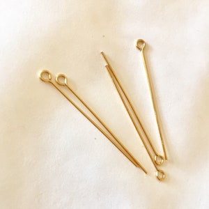 5 Eye head nails 30mm 24K fine gold brass