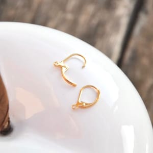 Pair of simple 16 mm sleepers / 24 carat GOLD PLATE / gold plated earring