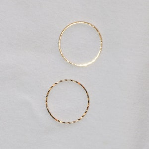 RING D30 mm gold plated Chiseled CIRCLE Round Disc 18K Gold Plated image 1