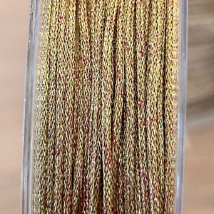 2 mètres cordon 1mm polyester métallisé, fil polyester 1 mm bracelet Doré multi métallisé