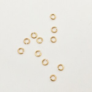 Lot Anneaux brisés ronds 2,5mm mini anneaux ouverts plaqué or 24 carats, anneaux de jonction image 3