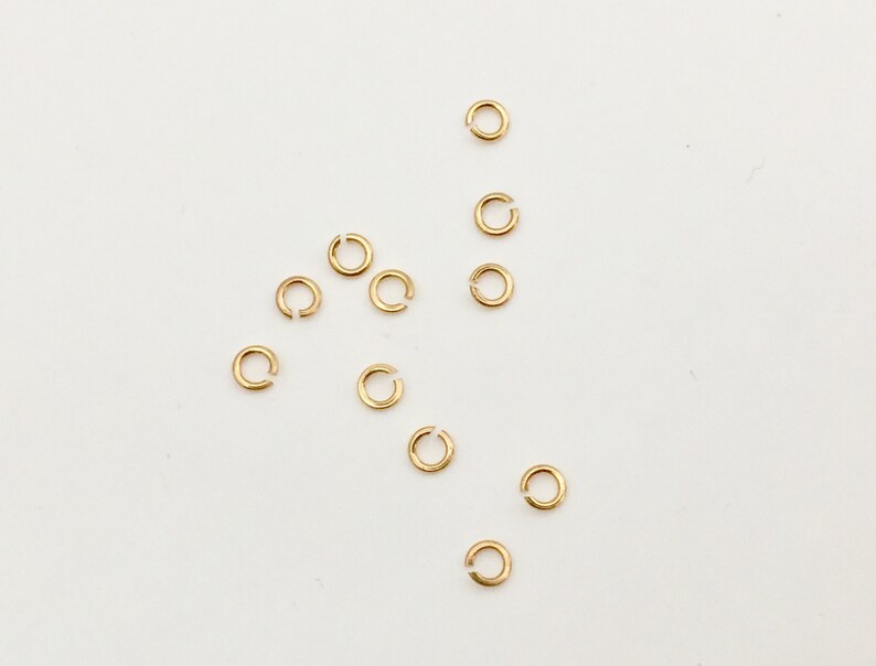 Lot Anneaux brisés ronds 2,5mm mini anneaux ouverts plaqué or 24 carats, anneaux de jonction image 3