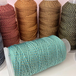 4 metros cordón 1mm nylon/poliéster metalizado, hilo oro metalizado nylon/poliéster 1 mm pulsera, macramé, nudos