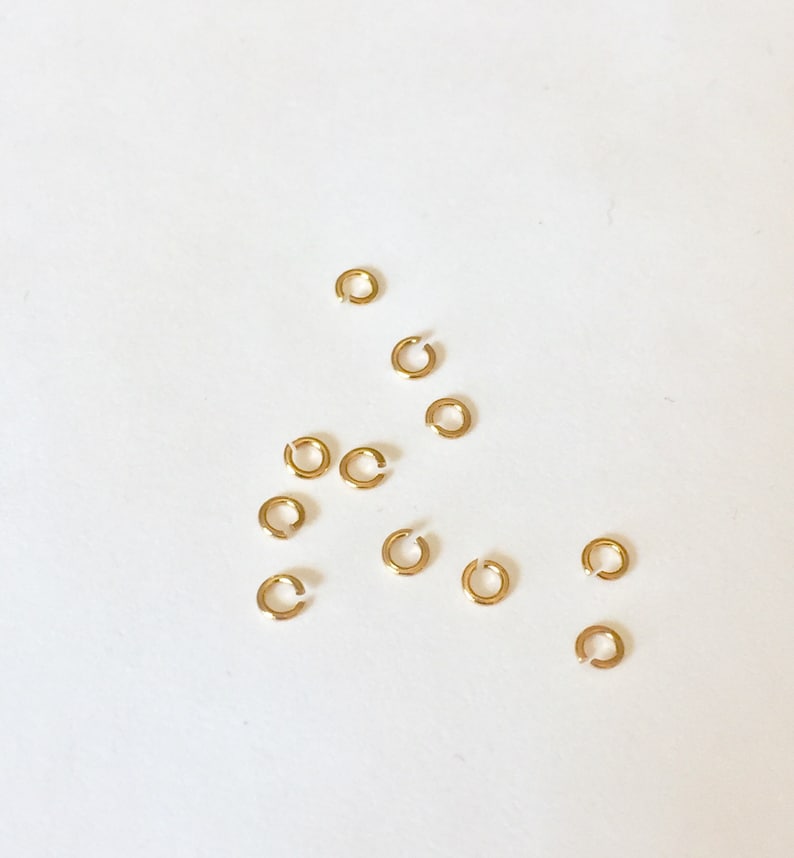 Lot Anneaux brisés ronds 2,5mm mini anneaux ouverts plaqué or 24 carats, anneaux de jonction image 2