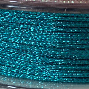 2 mètres cordon 1mm polyester métallisé, fil polyester 1 mm bracelet Bleu