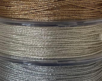 5 meters polyester thread 0.8mm, metallic thread several satin colors