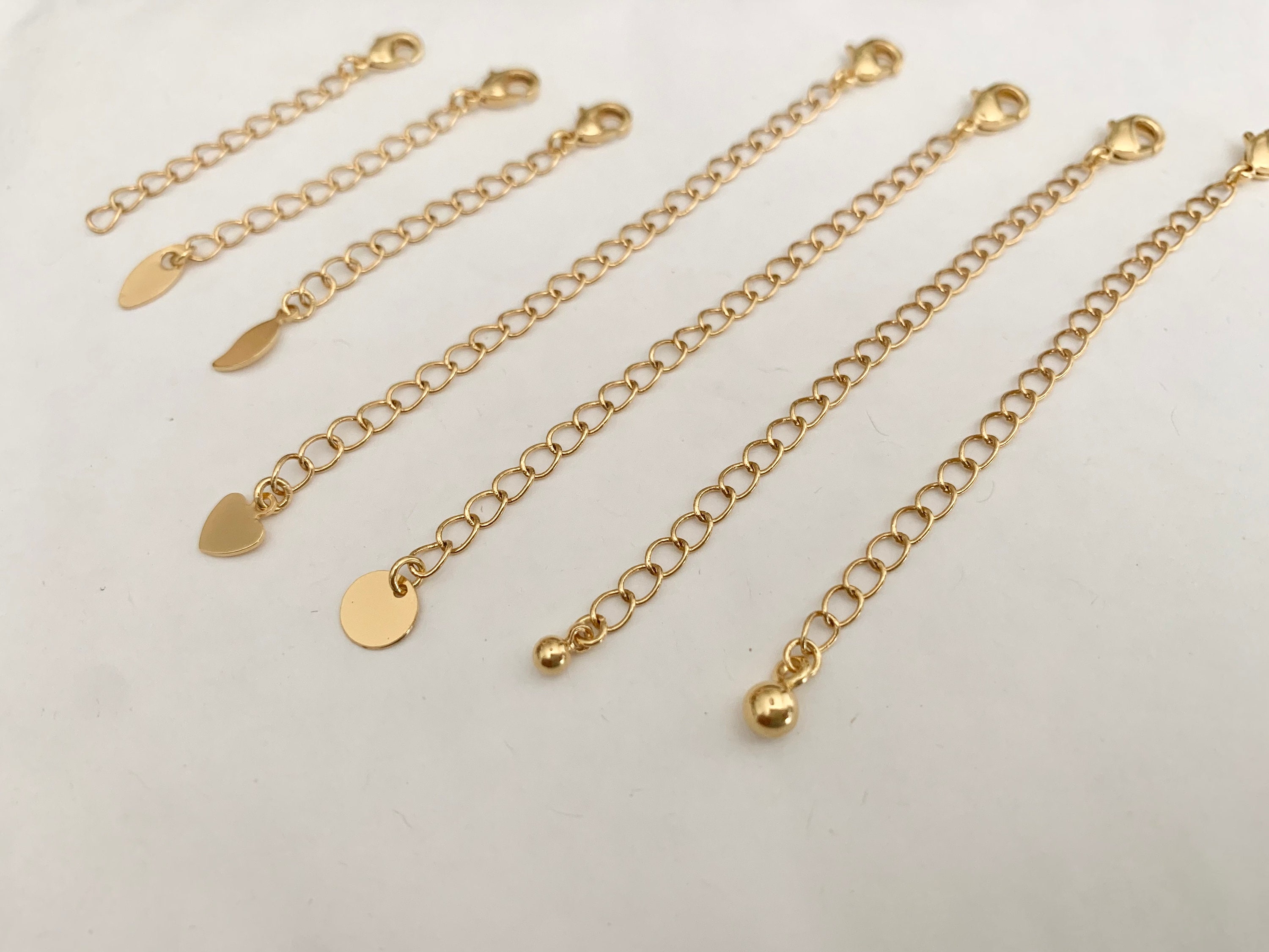 Gold Chain Extension for Necklace and Bracelet, Adjustable