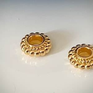 2 Ethnic washer spacers 7mm, gold plated micro golden washer