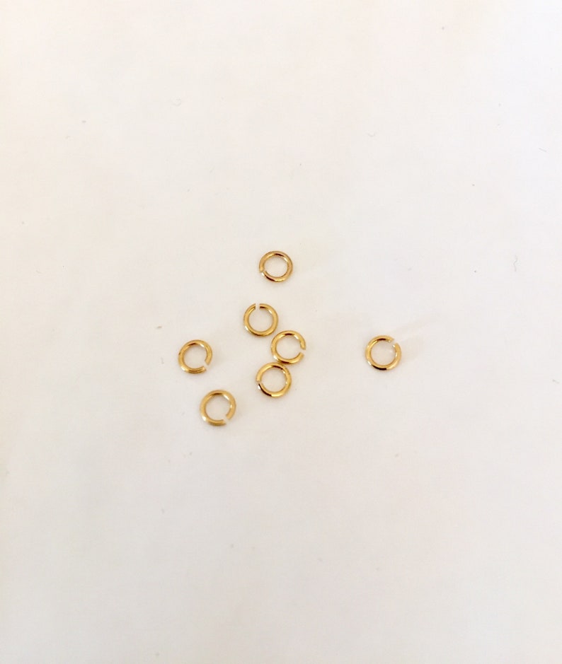 Runde gebrochene Ringe, 3,5 mm, Mini-offene Ringe, 24 Karat vergoldet, Verbindungsringe, offener Ring Bild 1