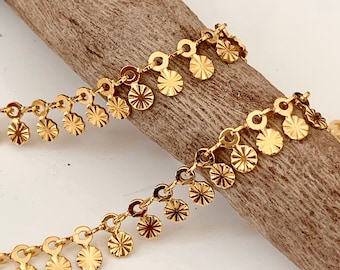 24K Praya Chain - intricately worked link with a gold-plated, chiseled medallion, 100% French