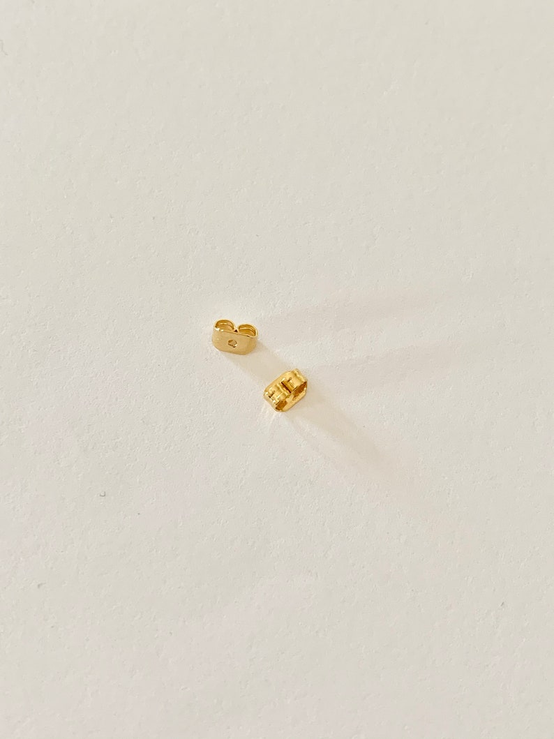 Par de puntas de botón de 5x3 mm, par de botones tipo mariposa chapados en oro imagen 2