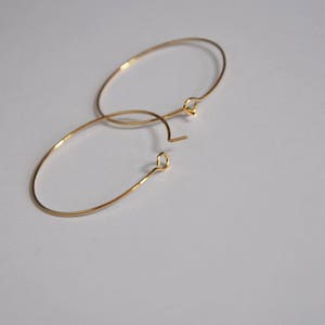 1 PAIR BO CREOLES 20 mm Gold Plated 0.5 microns image 4