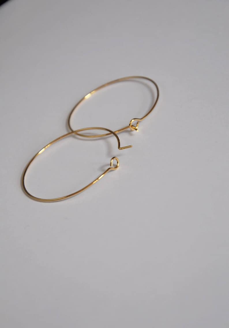 1 PAIR BO CREOLES 20 mm Gold Plated 0.5 microns image 4