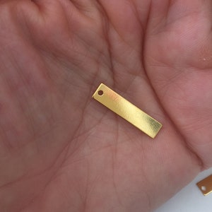 1 Rectangle 1 hole 25 x 5 mm gold plated gilded with 22 carat fine gold, basic primer plated with 22 K gold