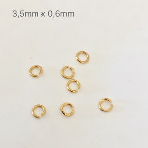 Runde gebrochene Ringe, 3,5 mm, Mini-offene Ringe, 24 Karat vergoldet, Verbindungsringe, offener Ring Bild 2
