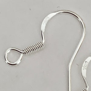 20 earrings hooks 17mm hooks 925 silver plated image 2
