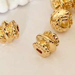 Spacer 6.7x7-5.5mm gold plated, beads for golden gems