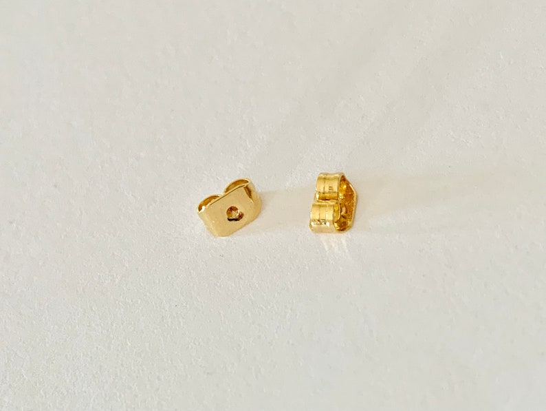 Par de puntas de botón de 5x3 mm, par de botones tipo mariposa chapados en oro imagen 1