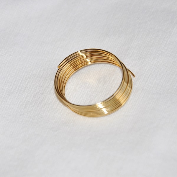 Anillos de alambre con memoria 10 vueltas 21 mm x 0,5 mm Chapado en oro de 24K 3 micras