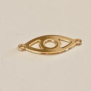 Augenverbinder 15,7 x 7mm in vergoldet, Kordelverbinder,