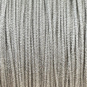 2 meters 1mm metallic polyester cord, 1mm polyester bracelet thread Argent clair
