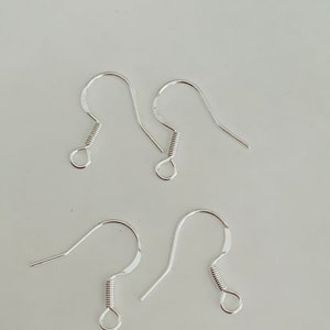 20 earrings hooks 17mm hooks 925 silver plated image 5