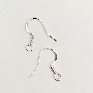 20 earrings hooks 17mm hooks 925 silver plated image 1
